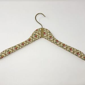 Vintage Hanger Floral Tapestry Fabric Wooden Cottagecore Boudoir Closet Decor